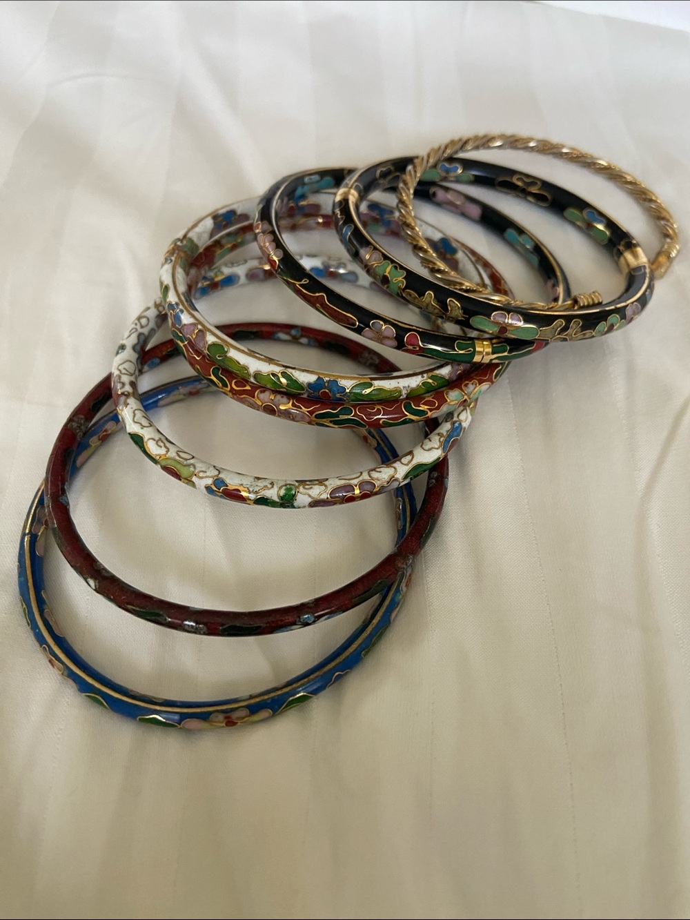 Vintage enamel bracelets